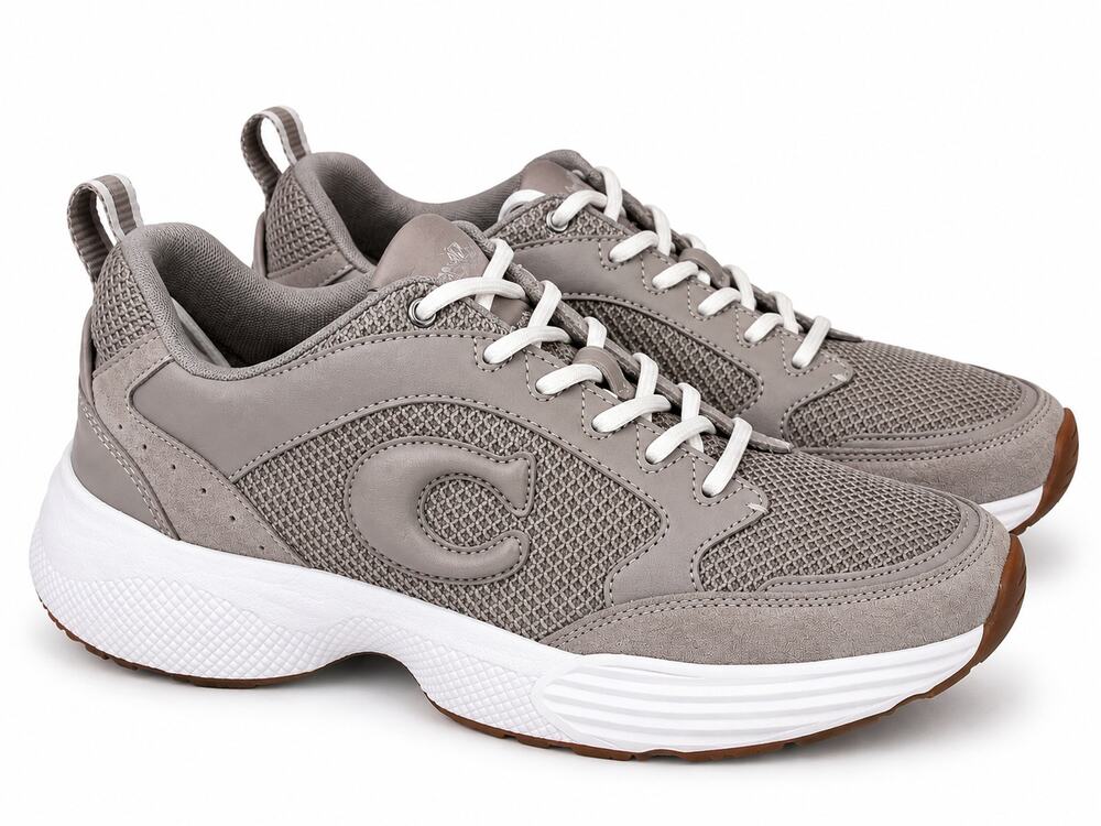 Coach Strider 01 CP837 Grey Birch Women’s 8.5B Leather Suede Mesh Sneakers